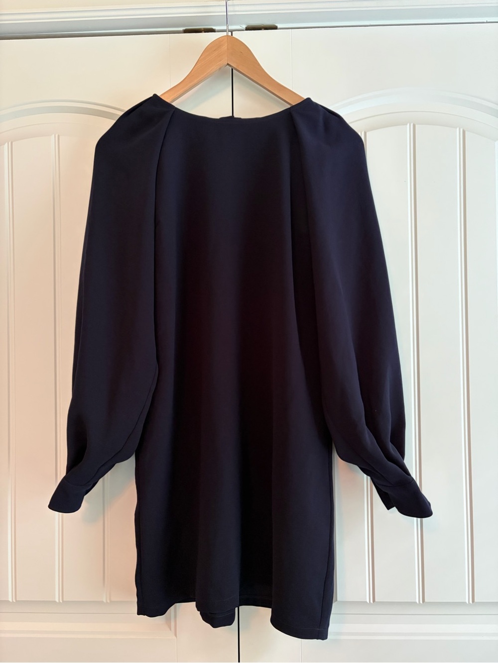 Sezane NWT Erella Dress Navy Blue Marine Long Sleeve‎ Women's Size 6 EU Sz 38